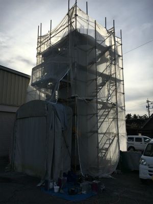 サイロ改修途中
